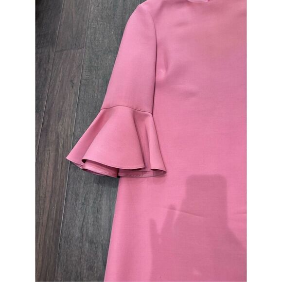 VALENTINO Pink Crêpe Couture Bell Sleeve Dress Sz 6 Like New - Picture 6 of 12